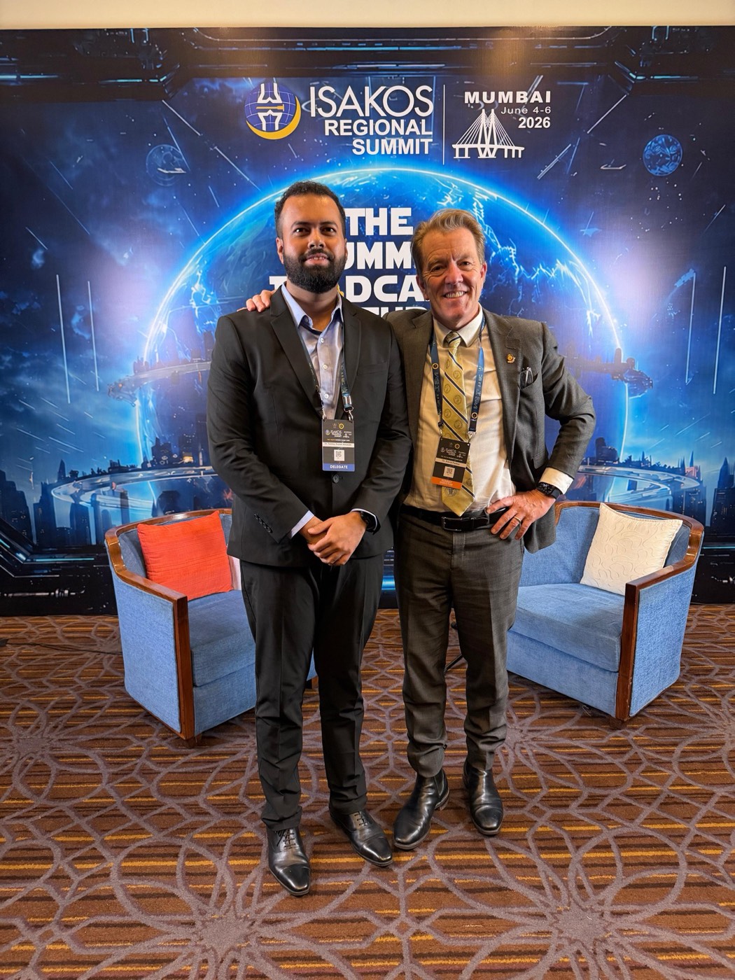 Dr. Tanmay Athawale with a guest at The Summit Podcast Studio