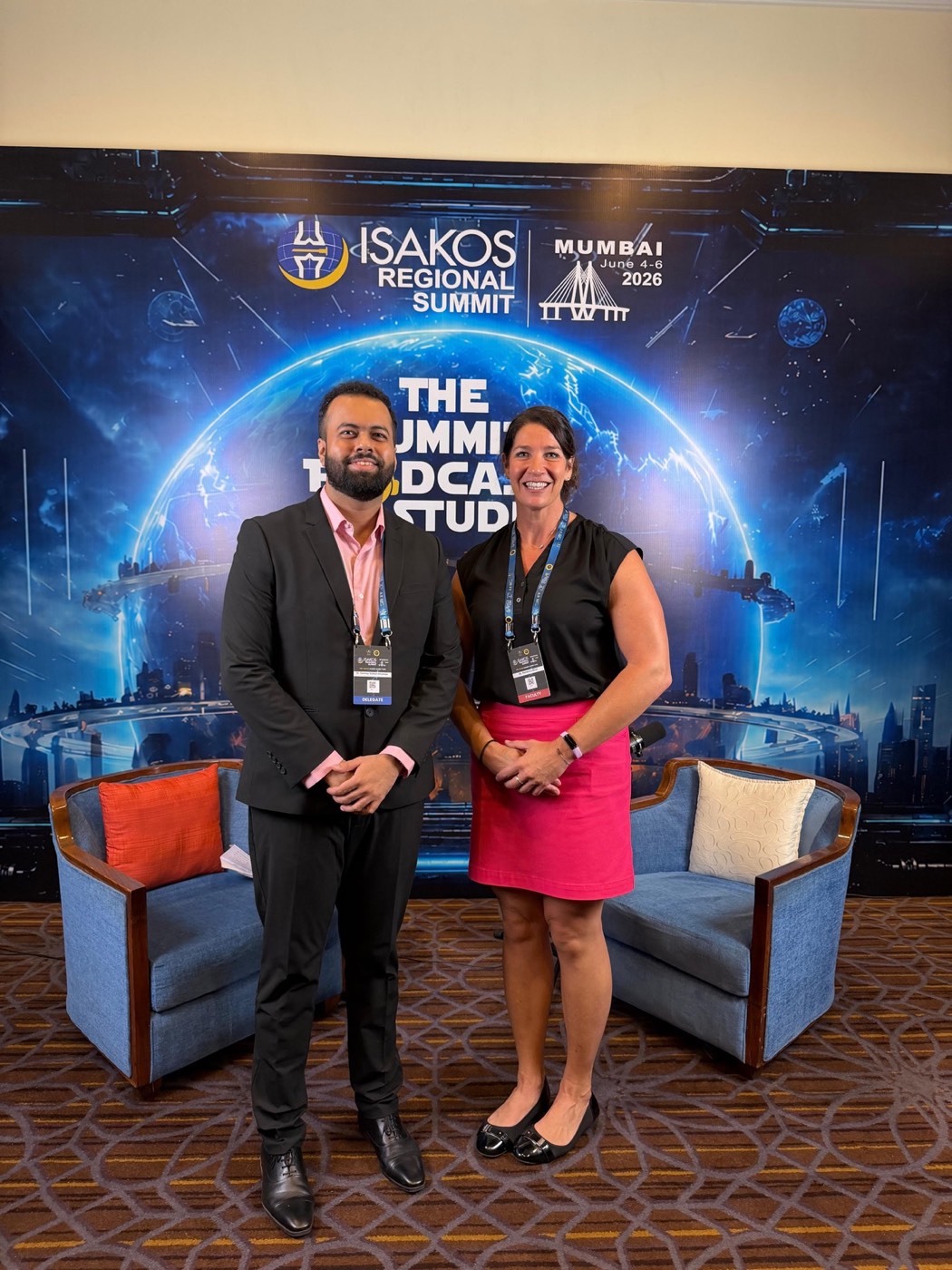 Dr. Tanmay Athawale with a guest at The Summit Podcast Studio