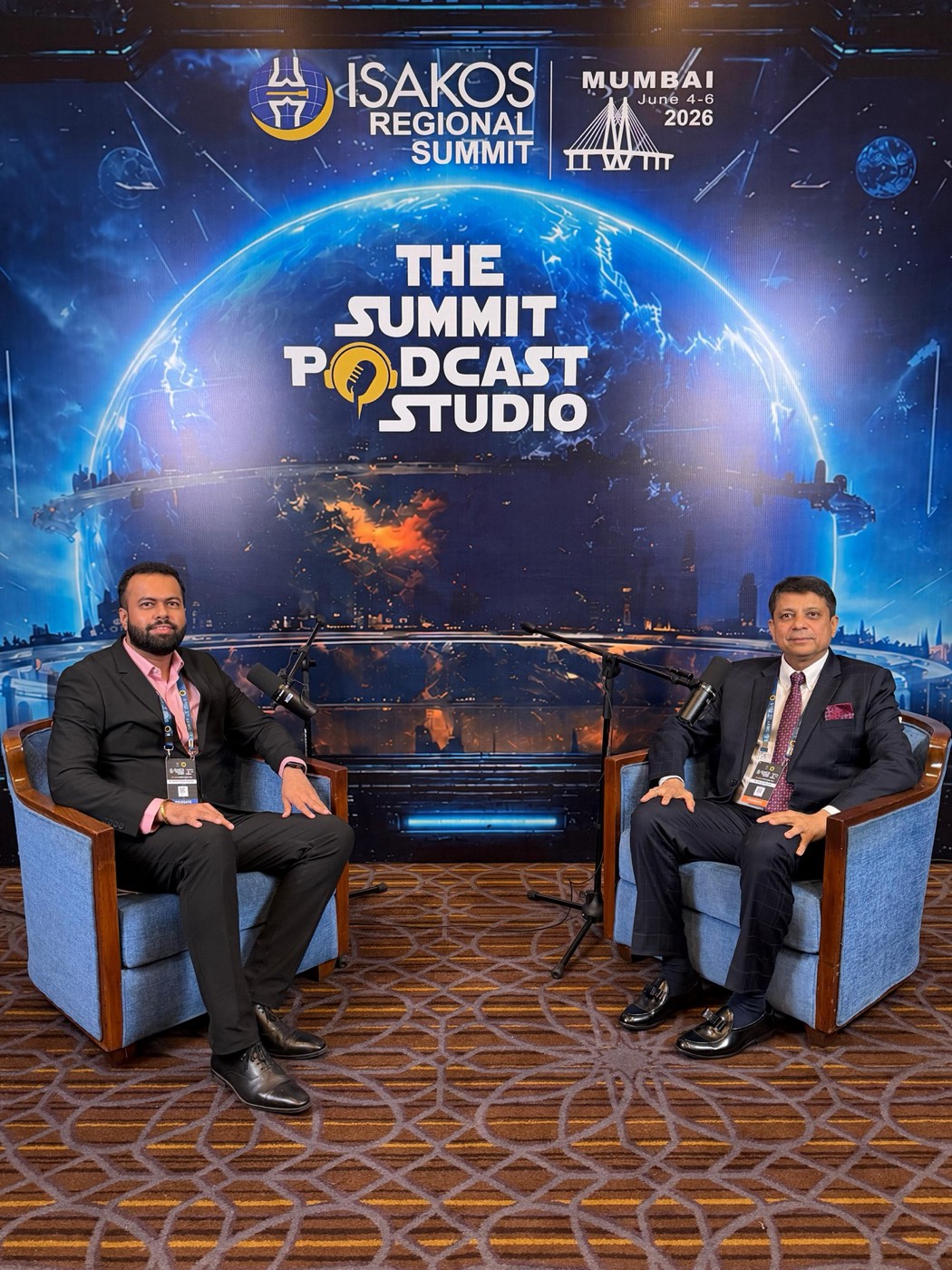 Dr. Tanmay Athawale recording a conversation at The Summit Podcast Studio