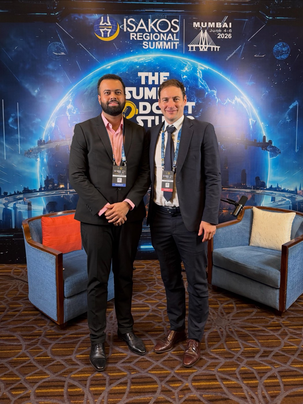Dr. Tanmay Athawale with a guest at The Summit Podcast Studio