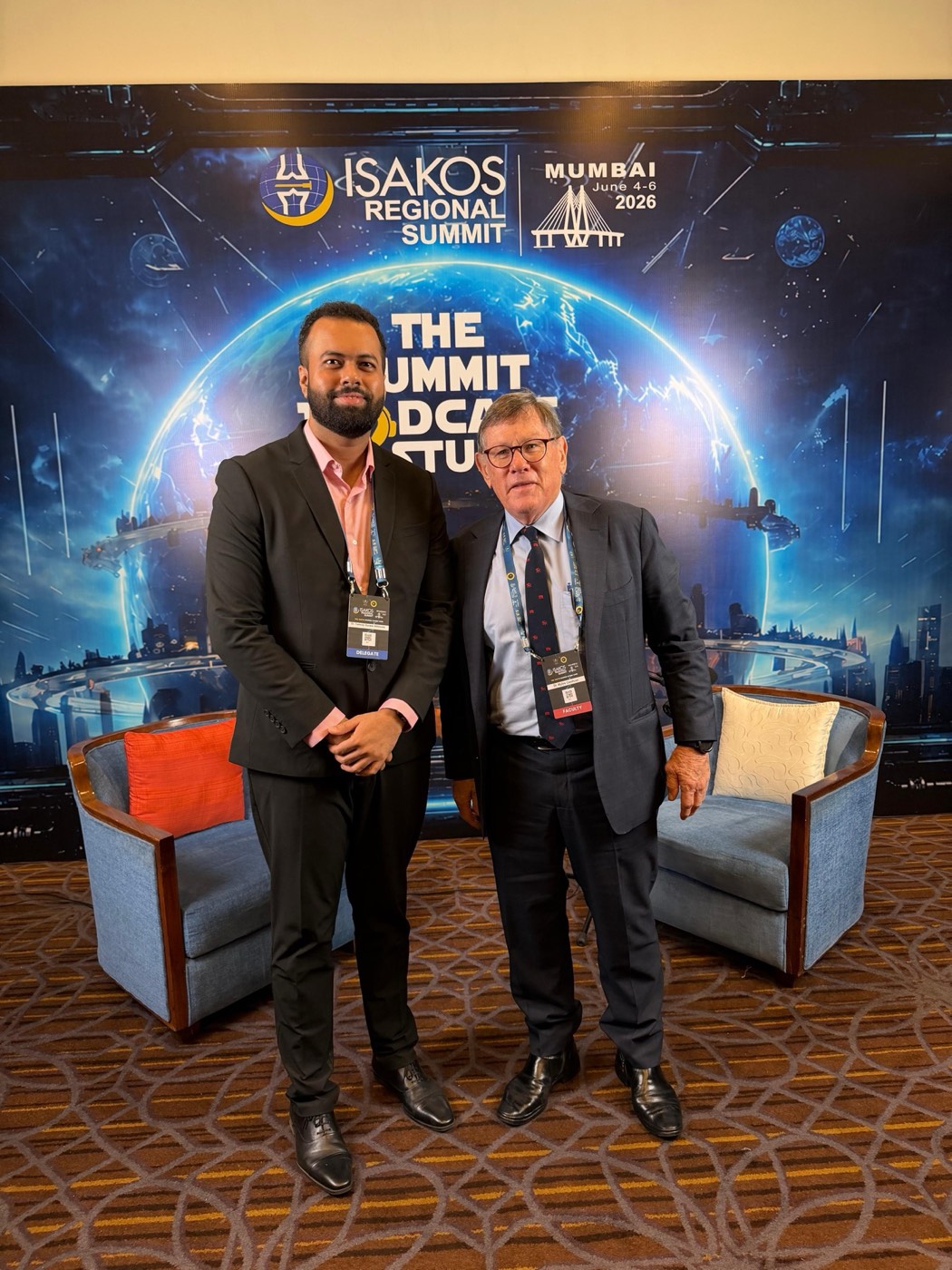 Dr. Tanmay Athawale with a guest at The Summit Podcast Studio