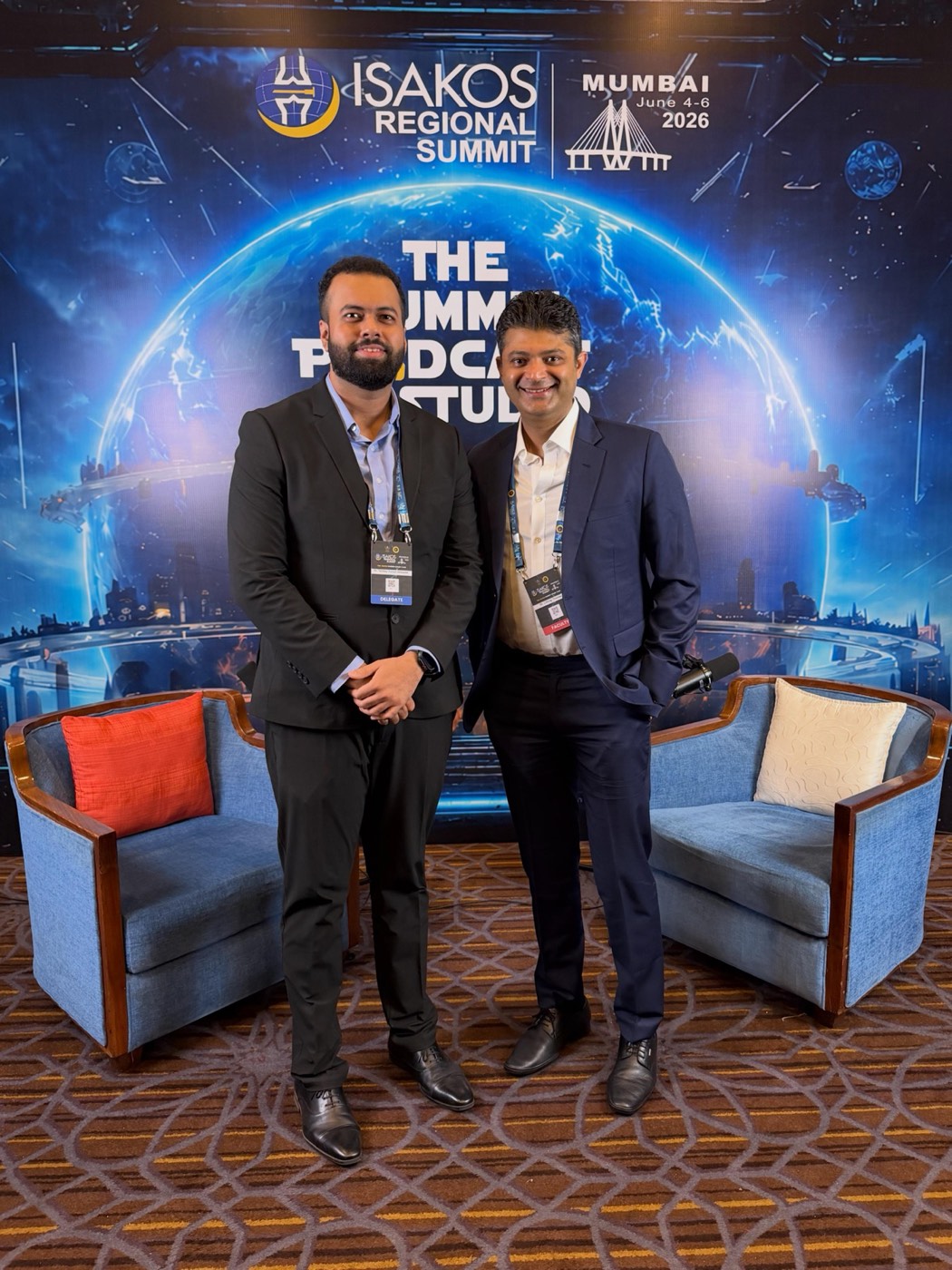 Dr. Tanmay Athawale with a guest at The Summit Podcast Studio